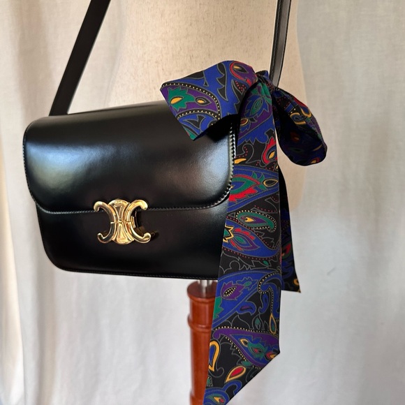 TWILLY/SCARF!- Multiple Purposes Piece Royal Blue Paisley - Picture 4 of 7